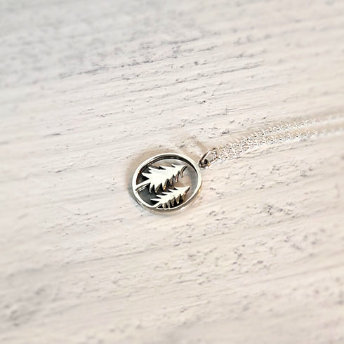 Pine Tree Circle Sterling Necklace